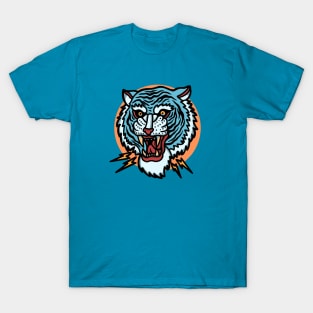 Retro Tiger Head Tattoo Design T-Shirt